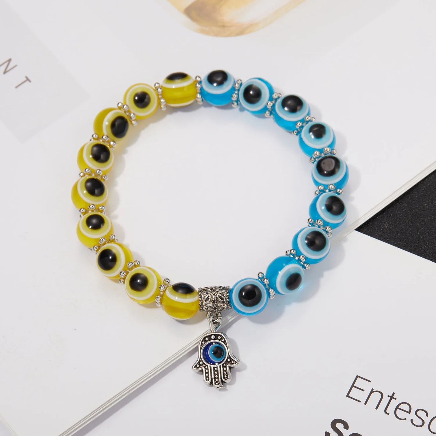 Lucky Blue Evil Eye Beaded Protection Bracelet