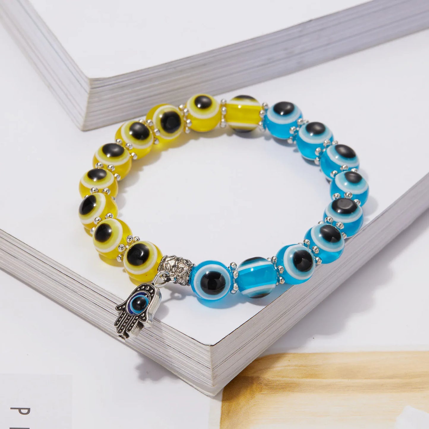 Lucky Blue Evil Eye Beaded Protection Bracelet