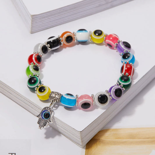Lucky Blue Evil Eye Beaded Protection Bracelet