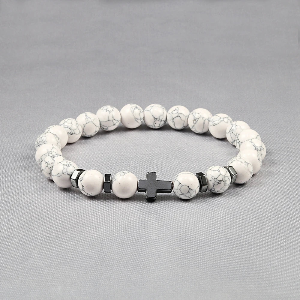 Cross Rosary Natural Purifying Stone Bracelets