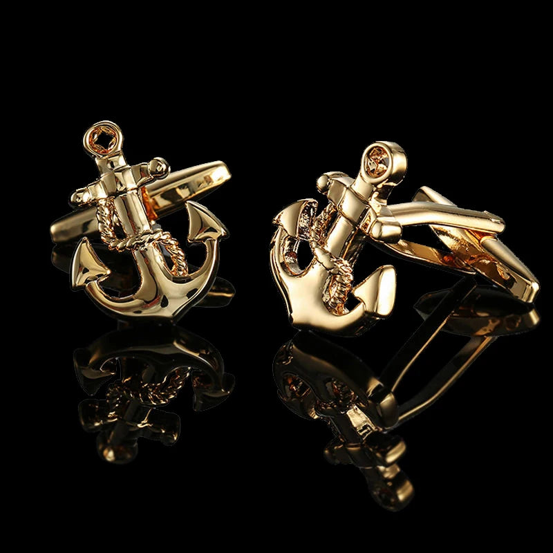 Luxurious Gold Design Healing Copper Cuff Links