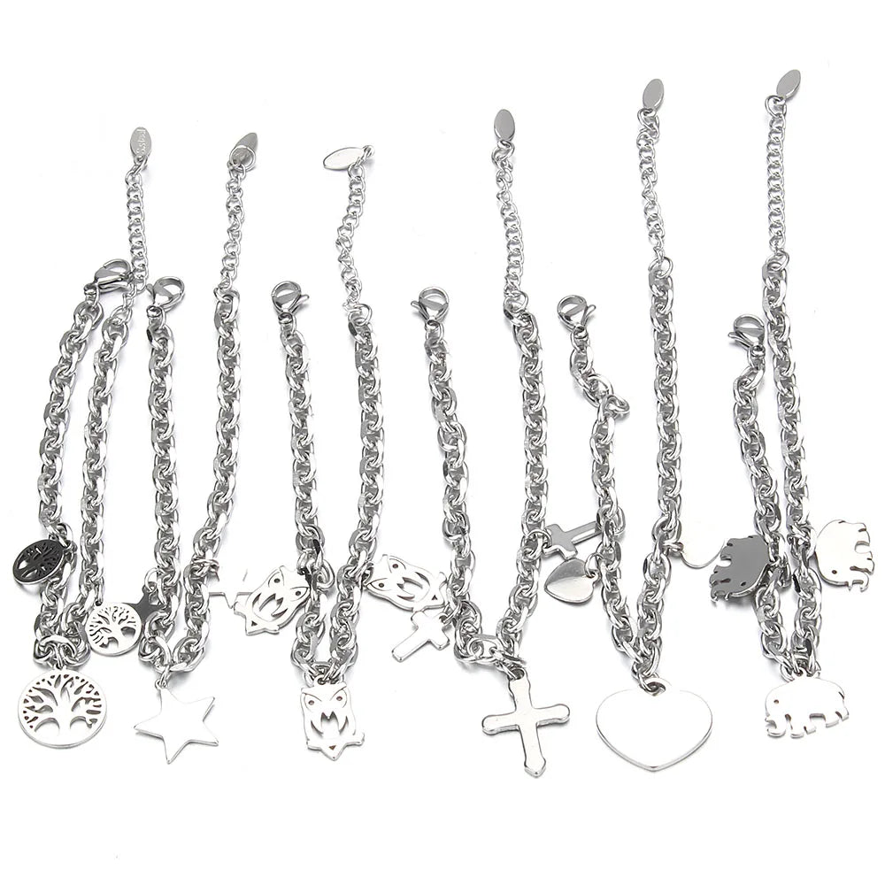 Single & Triple Pendant Charm Bracelet