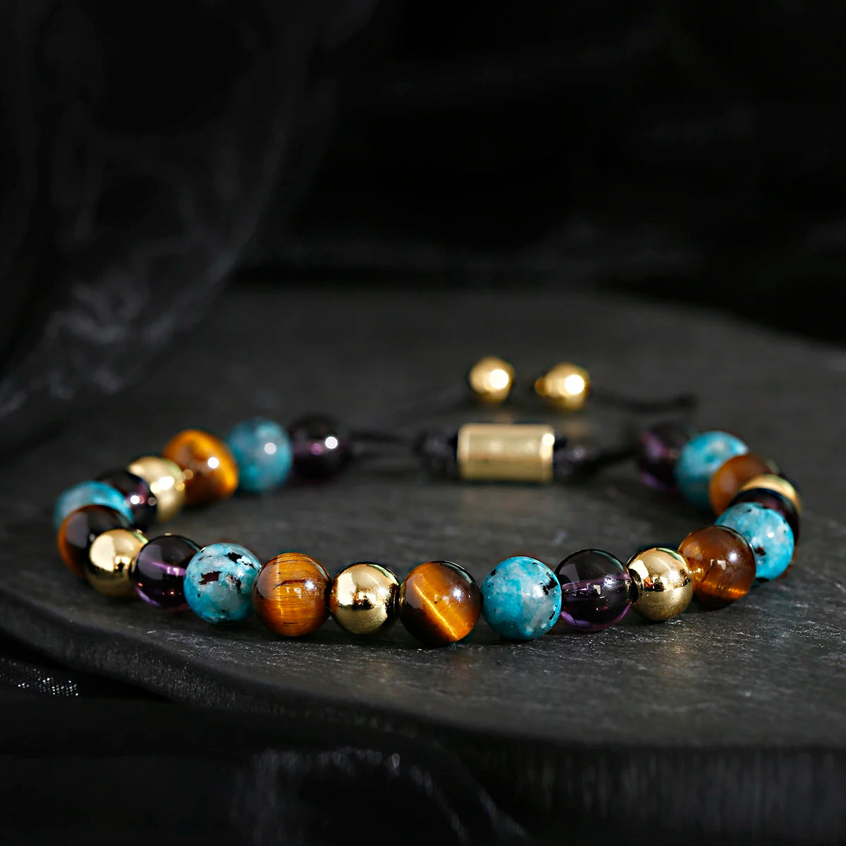 Chatoyancy Mix Tiger Eye Onyx Natural Stone Bracelets