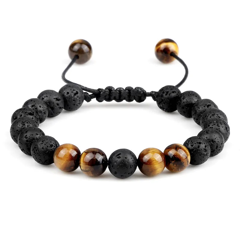 Luxurious Single & Double Black Lava Beads Bracelets
