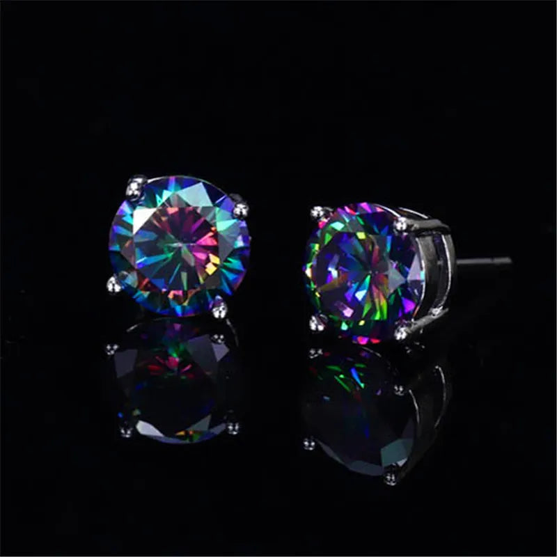 Mystic Rainbow Fire Crystal Birthstone Earrings