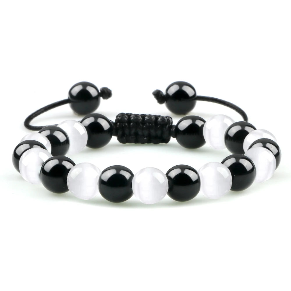 Blended Tiger Eye & Black Onyx Stone Charm Bracelets