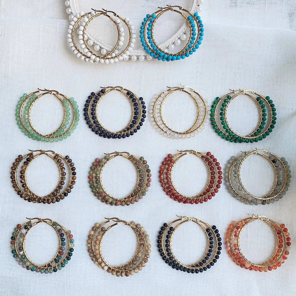 Gorgeous Crystal Gold Circle Hoop Earrings