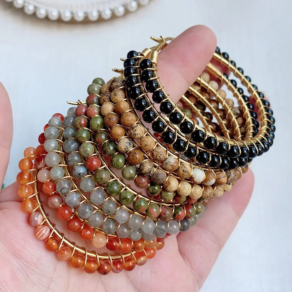 Gorgeous Crystal Gold Circle Hoop Earrings