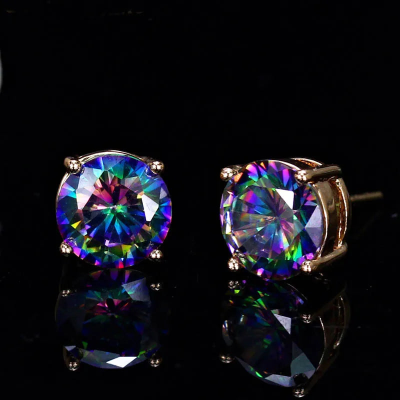 Mystic Rainbow Fire Crystal Birthstone Earrings