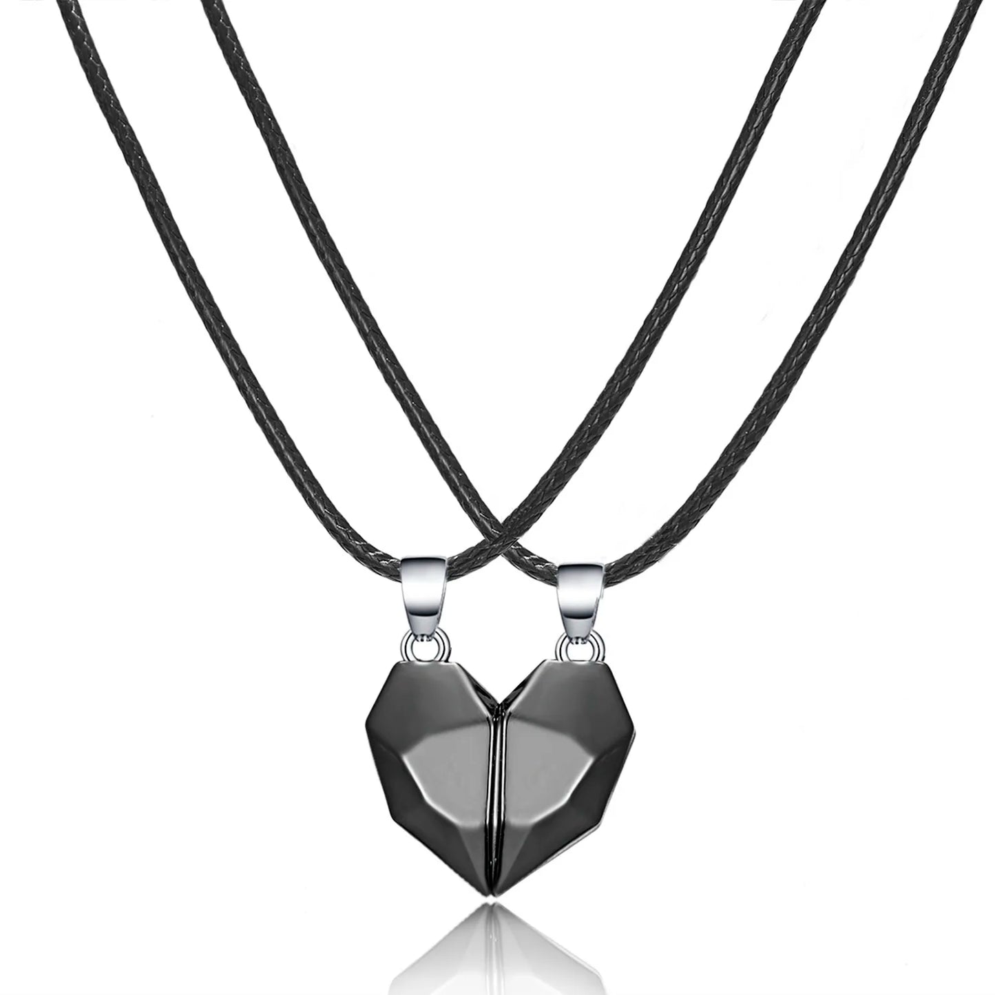 Magnetic 2Pcs Heart Necklace