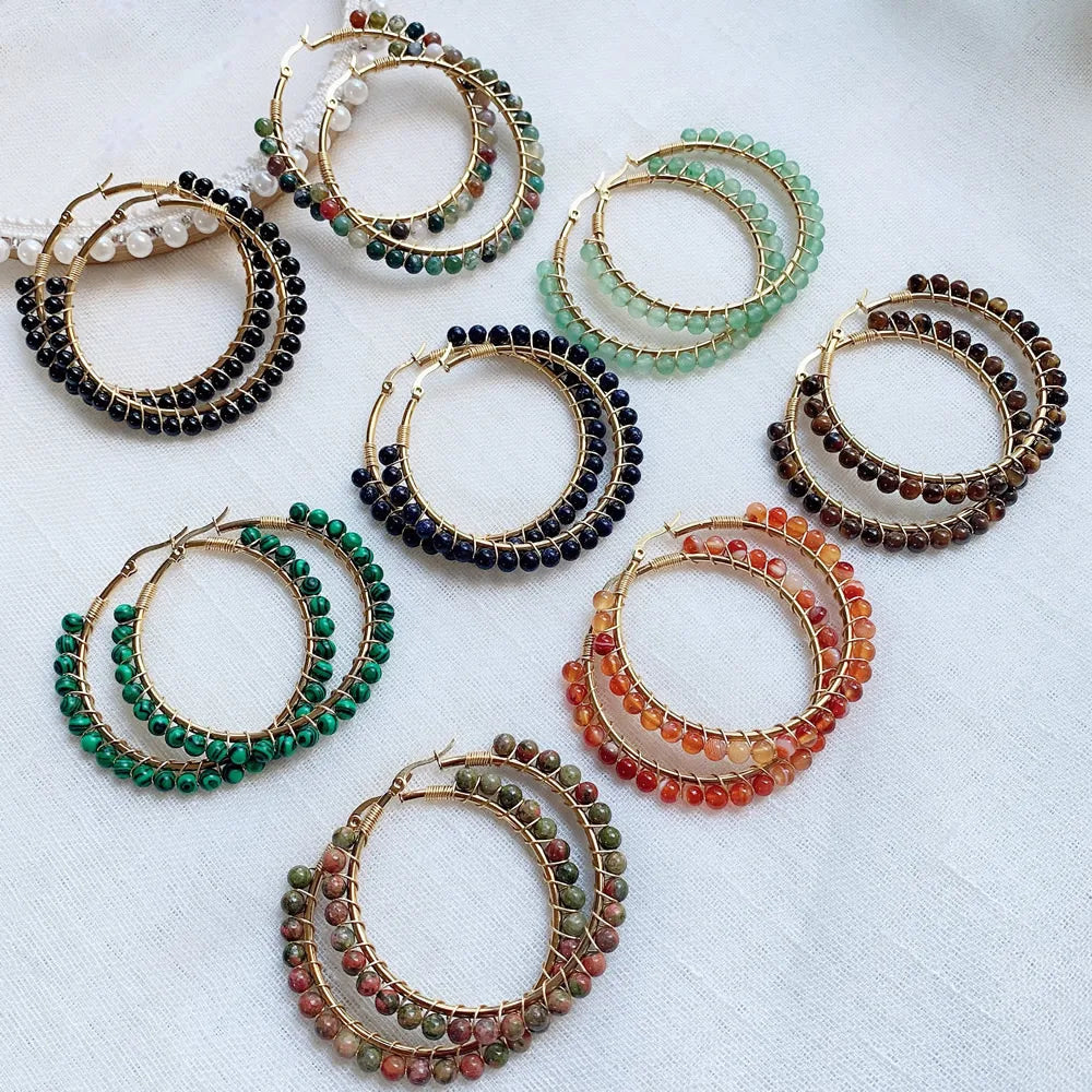 Gorgeous Crystal Gold Circle Hoop Earrings