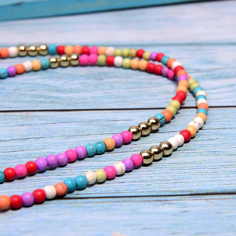 Long Cross Pendant Boho Double Layer Statement Choker Necklace