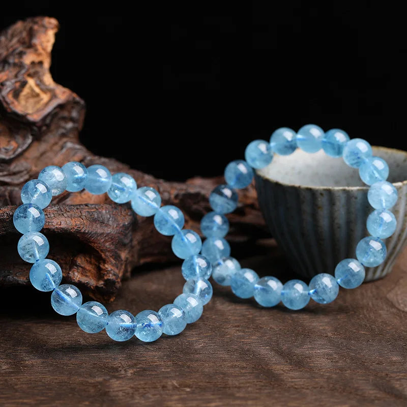Natural Sky Blue Aquamarines Crystal Bracelet
