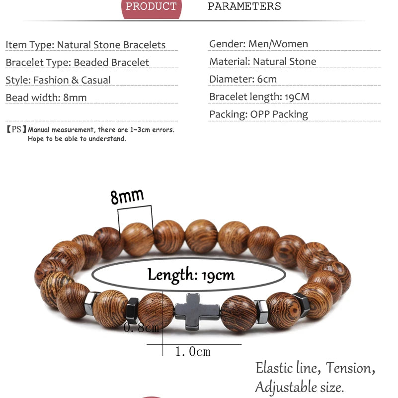 Cross Rosary Natural Purifying Stone Bracelets