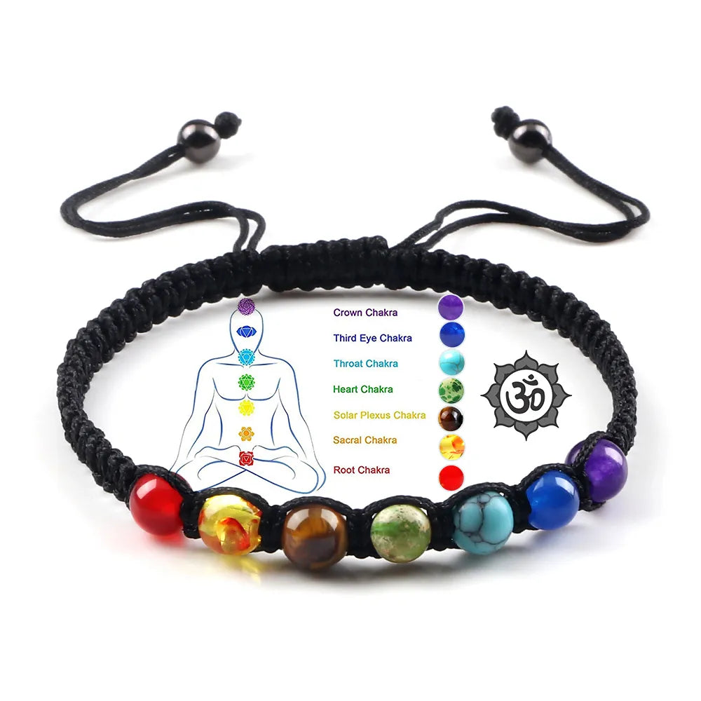 7 Chakra Braided Reiki Healing Bracelets