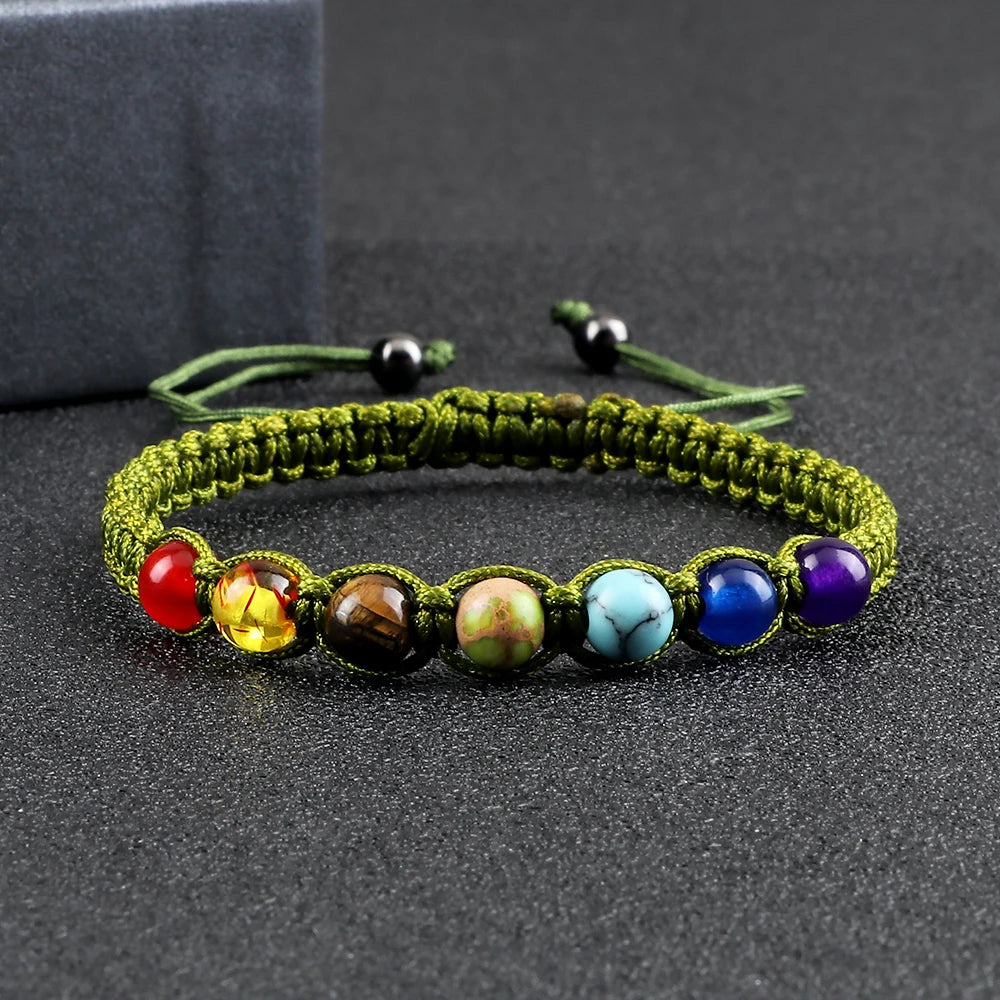 7 Chakra Braided Reiki Healing Bracelets