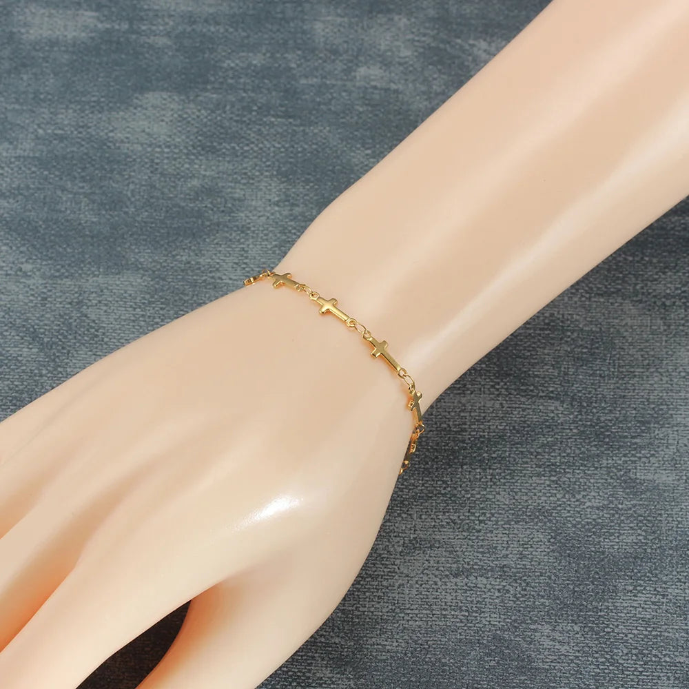 Classy Lady Heart Cross Charms Bracelets