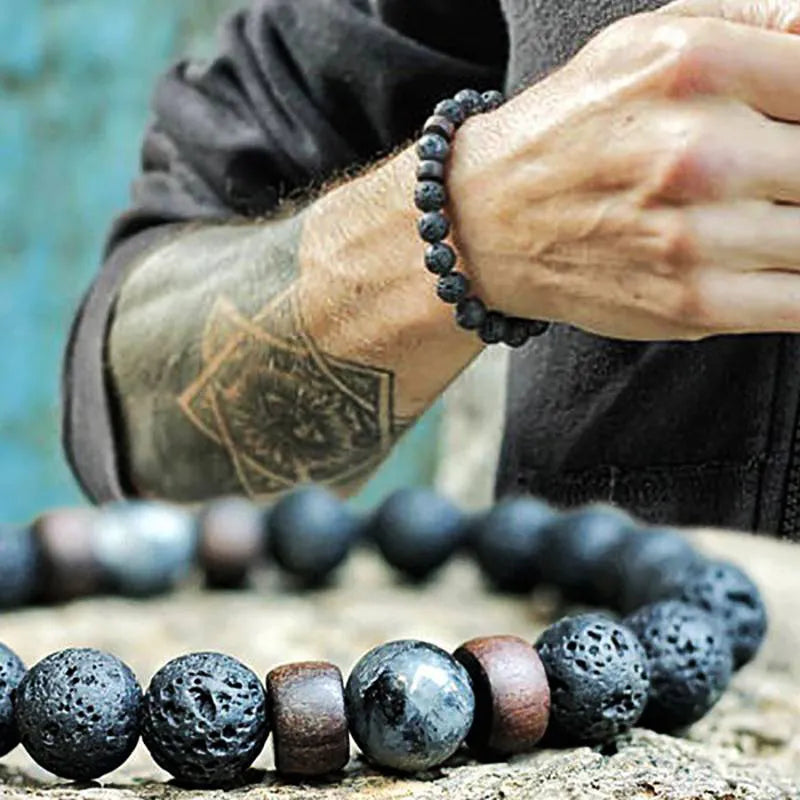 Volcanic Lava Stone & Double Side Mixed Bracelets