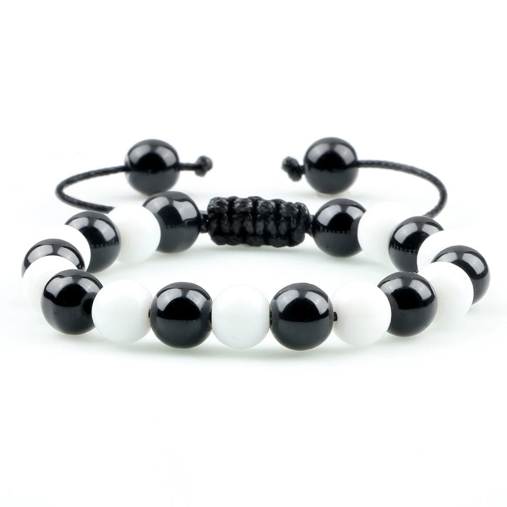 Blended Tiger Eye & Black Onyx Stone Charm Bracelets