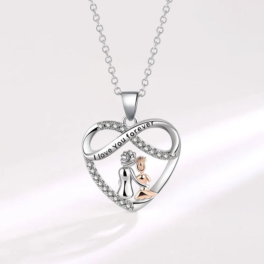 Luxurious Diamond Studded Infinite Heart Pendant Necklace