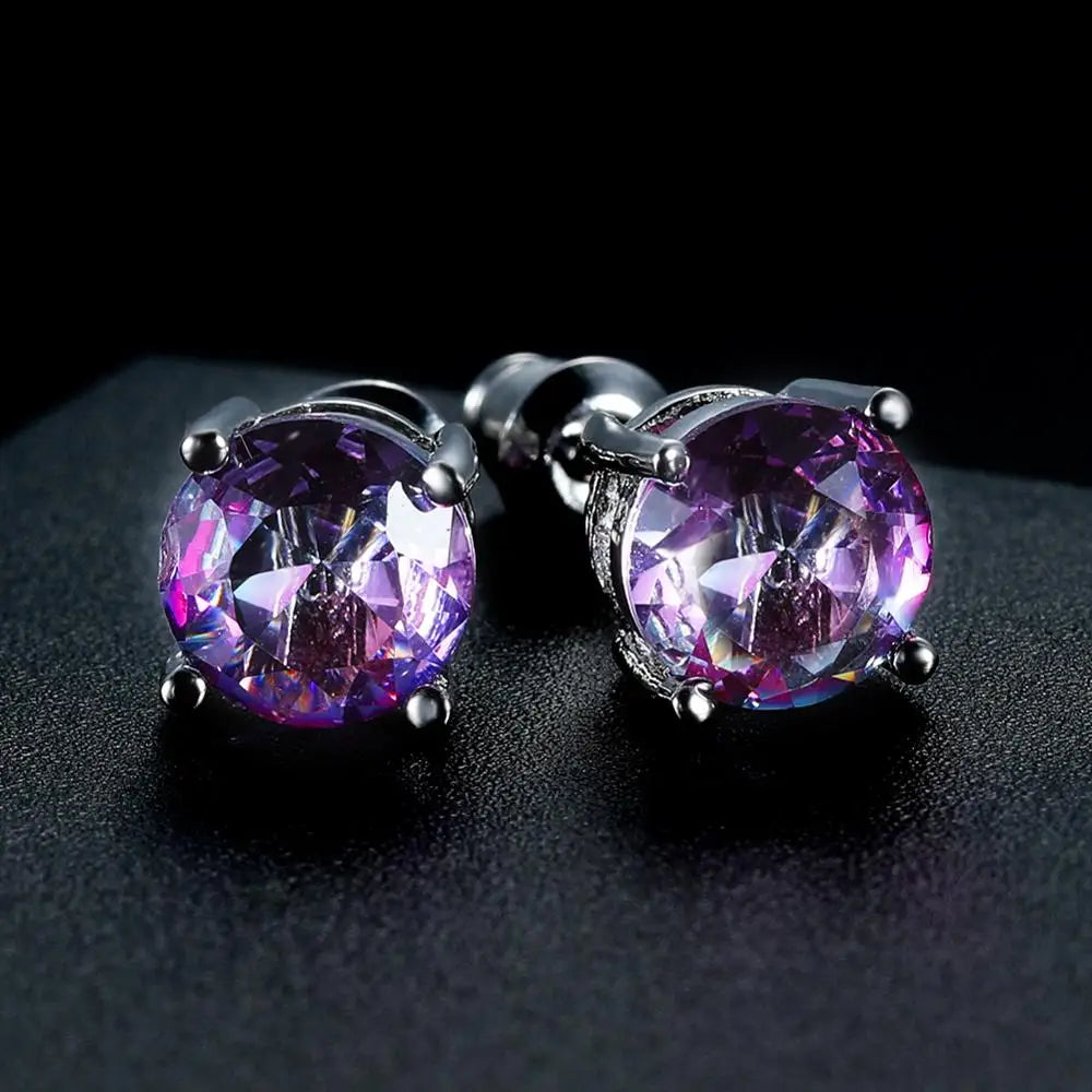 Mystic Rainbow Fire Crystal Birthstone Earrings