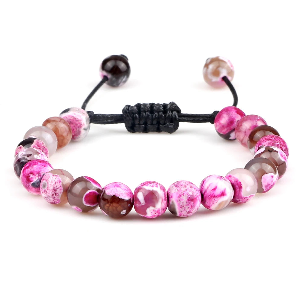 Fire Healing Natural Stone Crystal Charm Bracelets