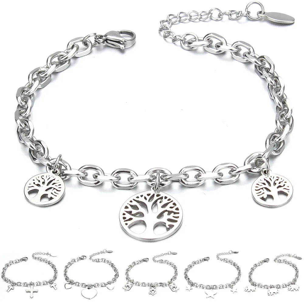 Single & Triple Pendant Charm Bracelet