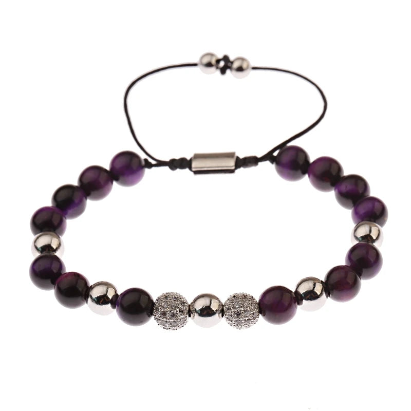 Multicolored Tiger Eye Crystal Weaving Adjustable Bracelet