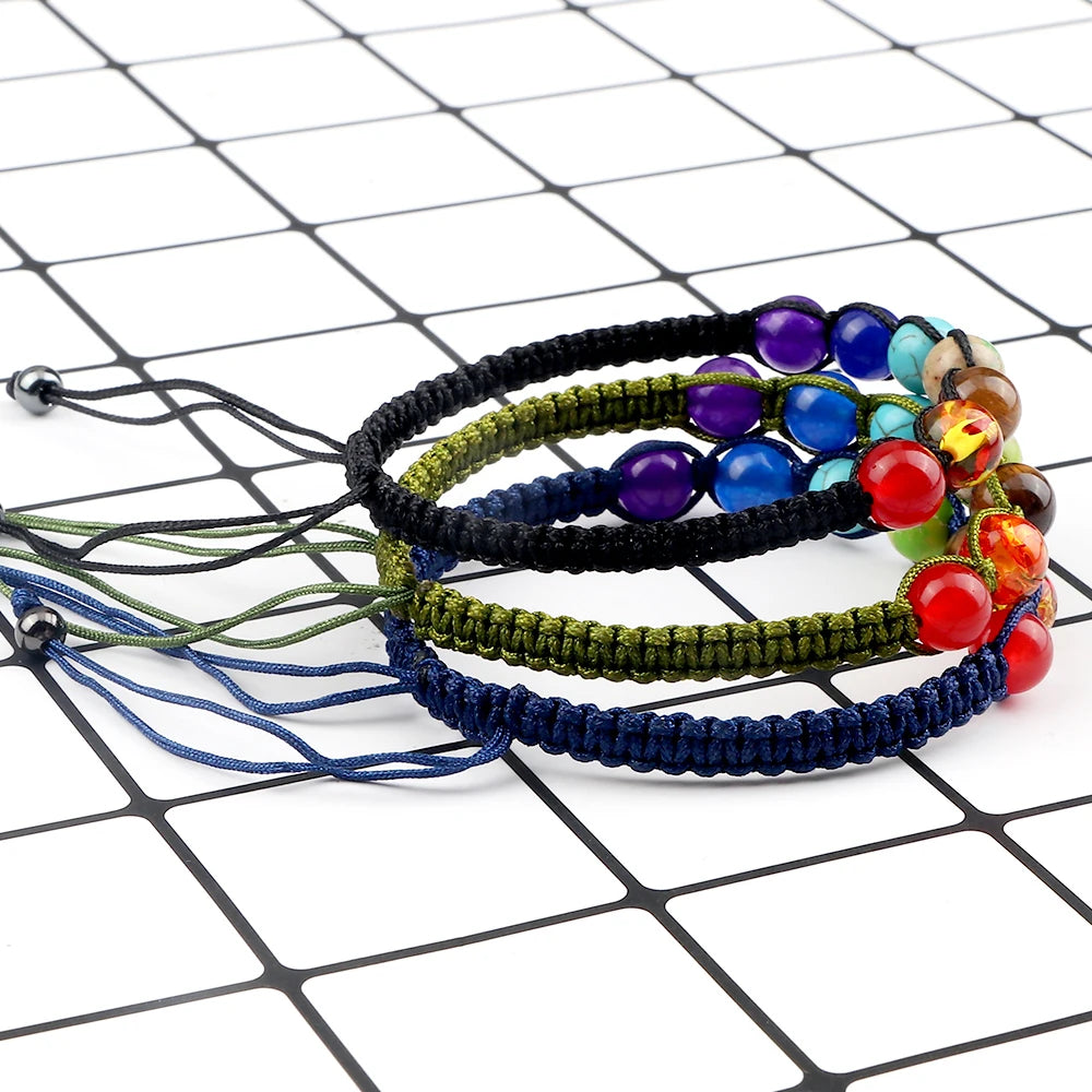 7 Chakra Braided Reiki Healing Bracelets