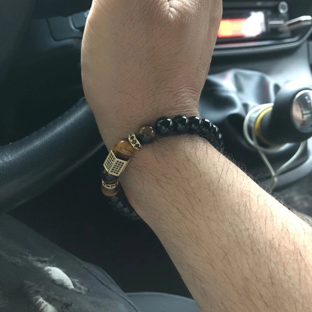 Charming Chrome Stitching Beads Bracelet