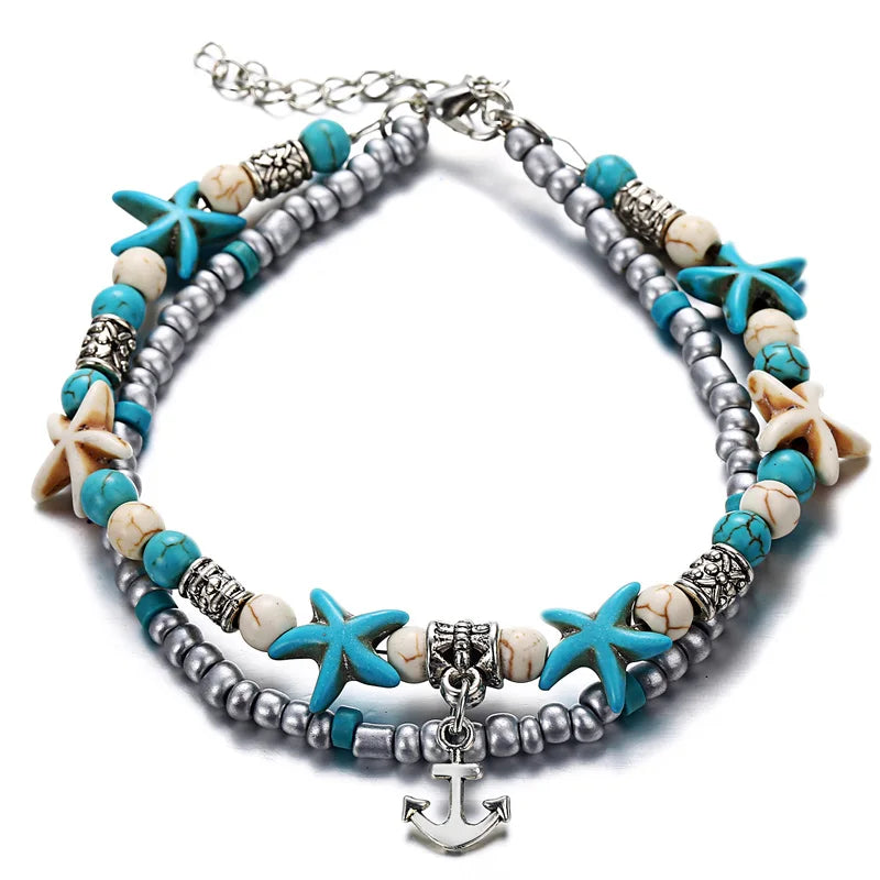 Ocean Blue Bohemia Nature Anklets