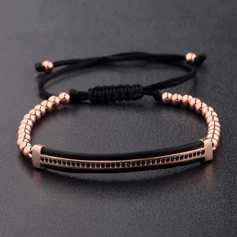 Luxury Black Copper Beads Macrame Bracelets