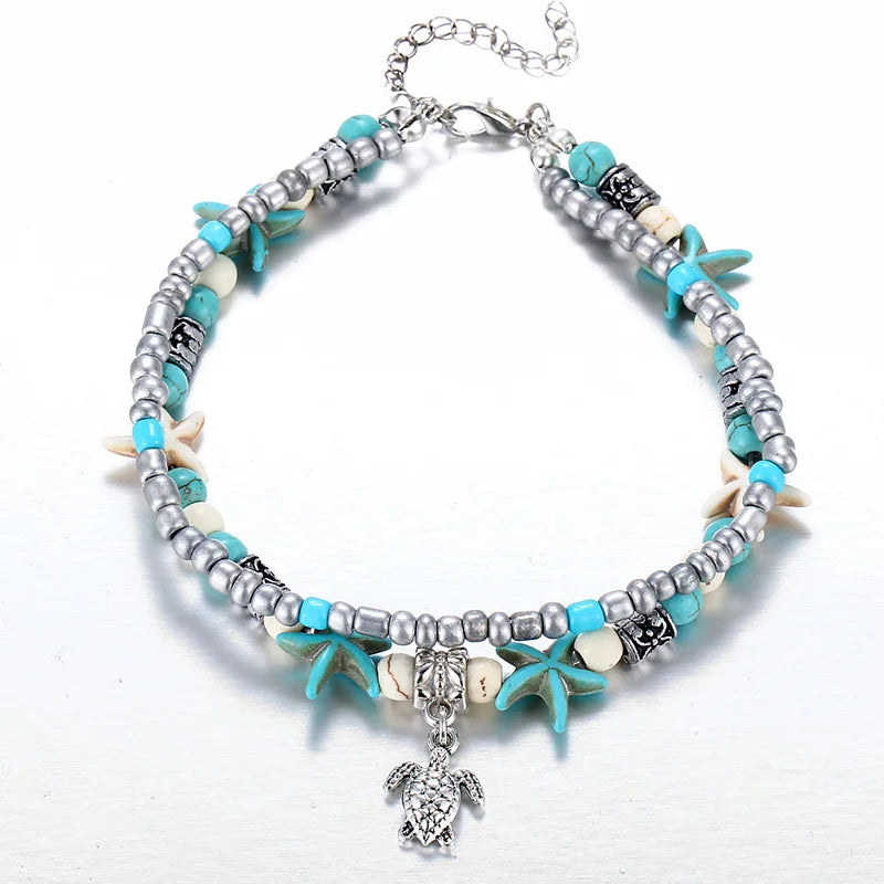 Ocean Blue Bohemia Nature Anklets
