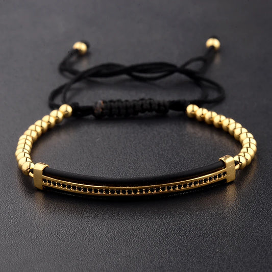 Luxury Black Copper Beads Macrame Bracelets