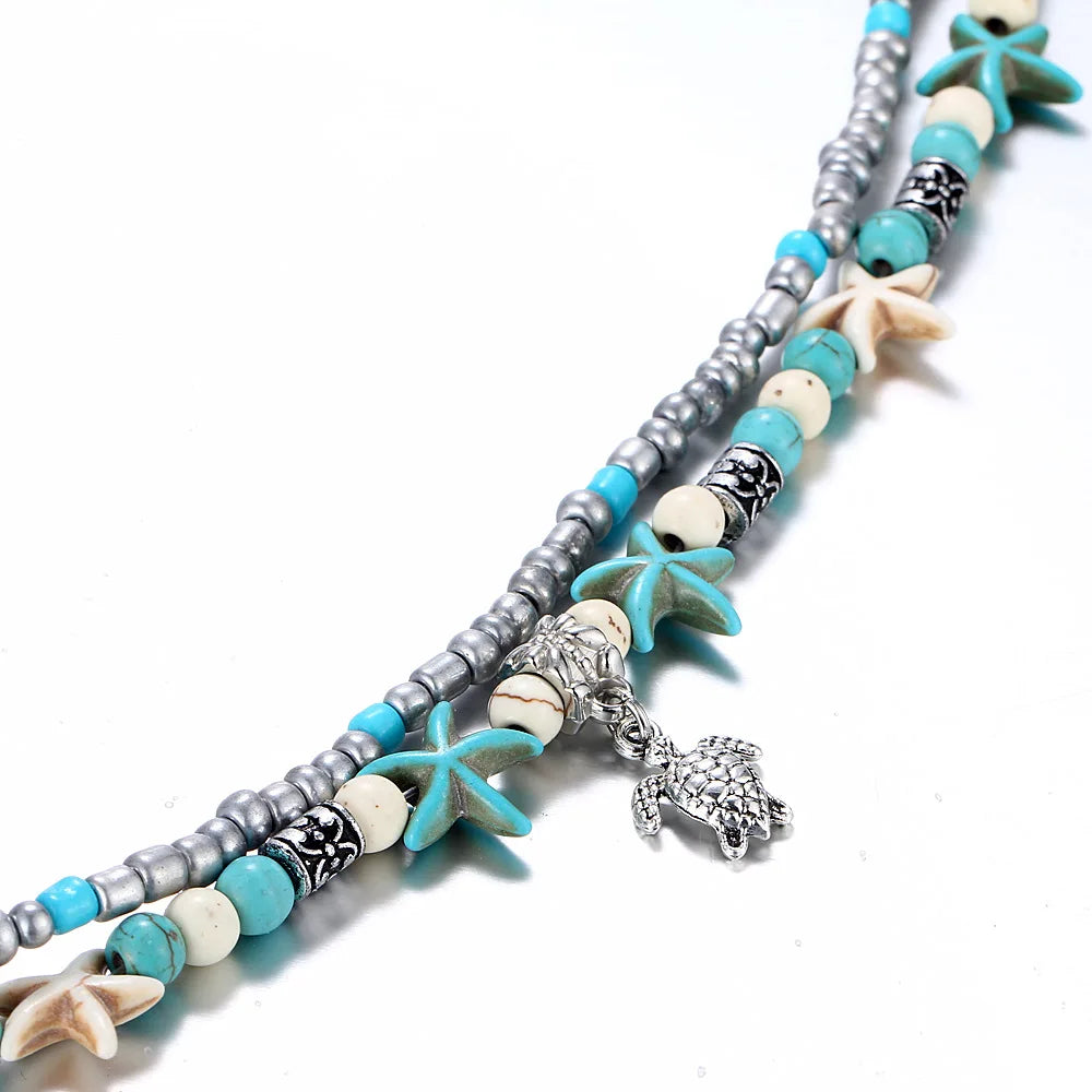 Ocean Blue Bohemia Nature Anklets