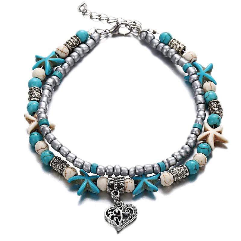 Ocean Blue Bohemia Nature Anklets