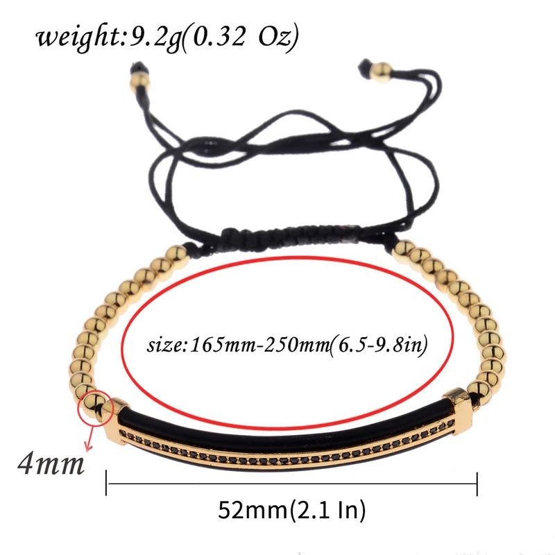 Luxury Black Copper Beads Macrame Bracelets