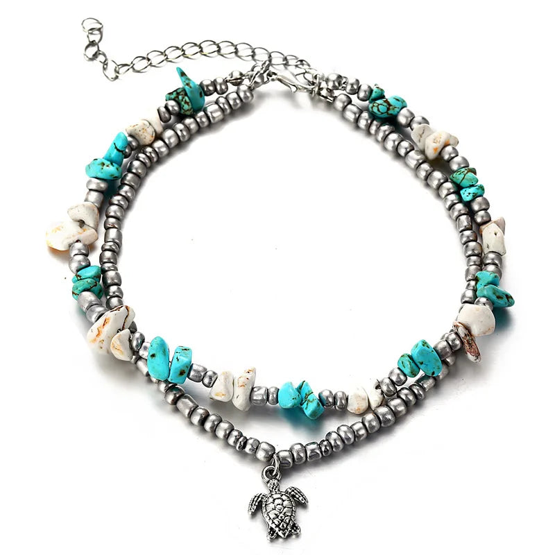 Ocean Blue Bohemia Nature Anklets