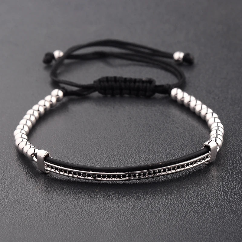 Luxury Black Copper Beads Macrame Bracelets