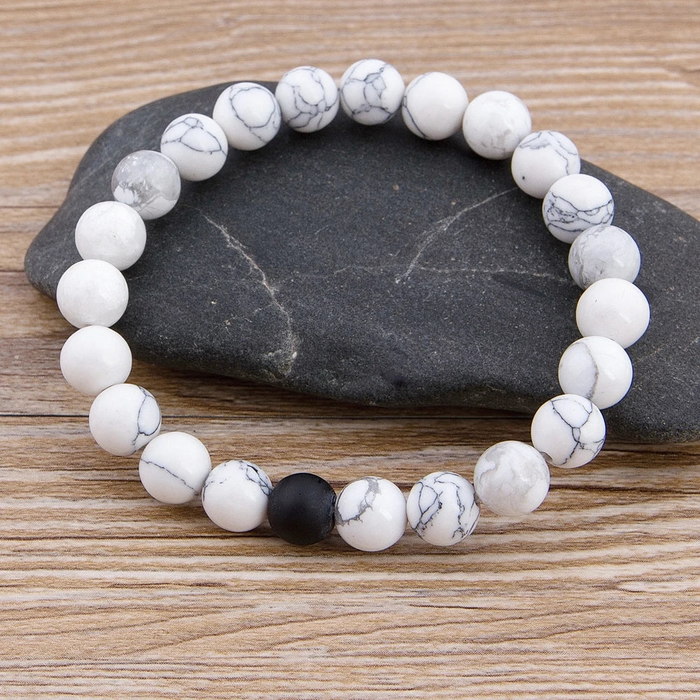Marble Lava Natural Stone Bead Bracelet
