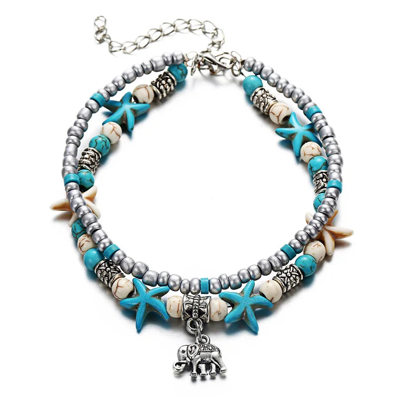 Ocean Blue Bohemia Nature Anklets