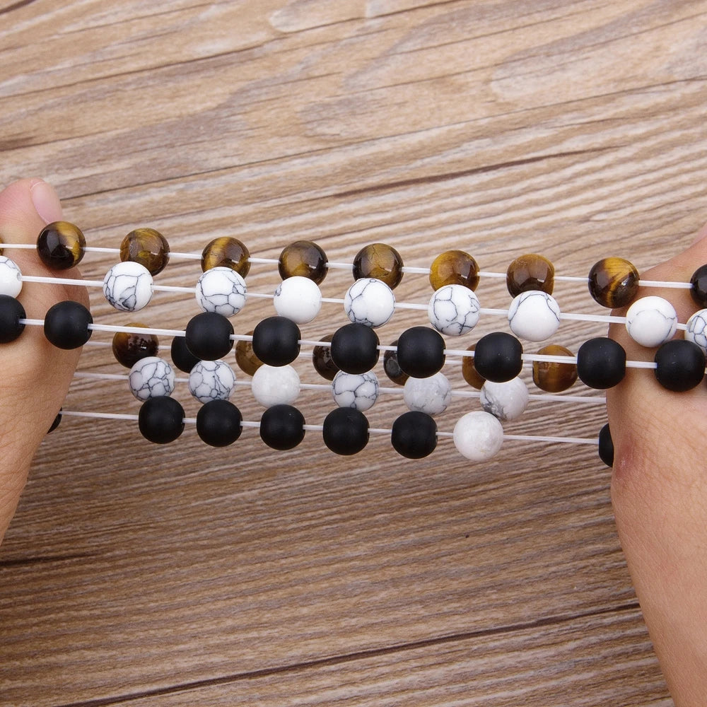 Marble Lava Natural Stone Bead Bracelet
