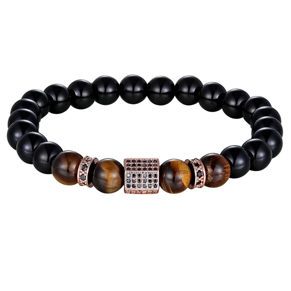 Charming Chrome Stitching Beads Bracelet