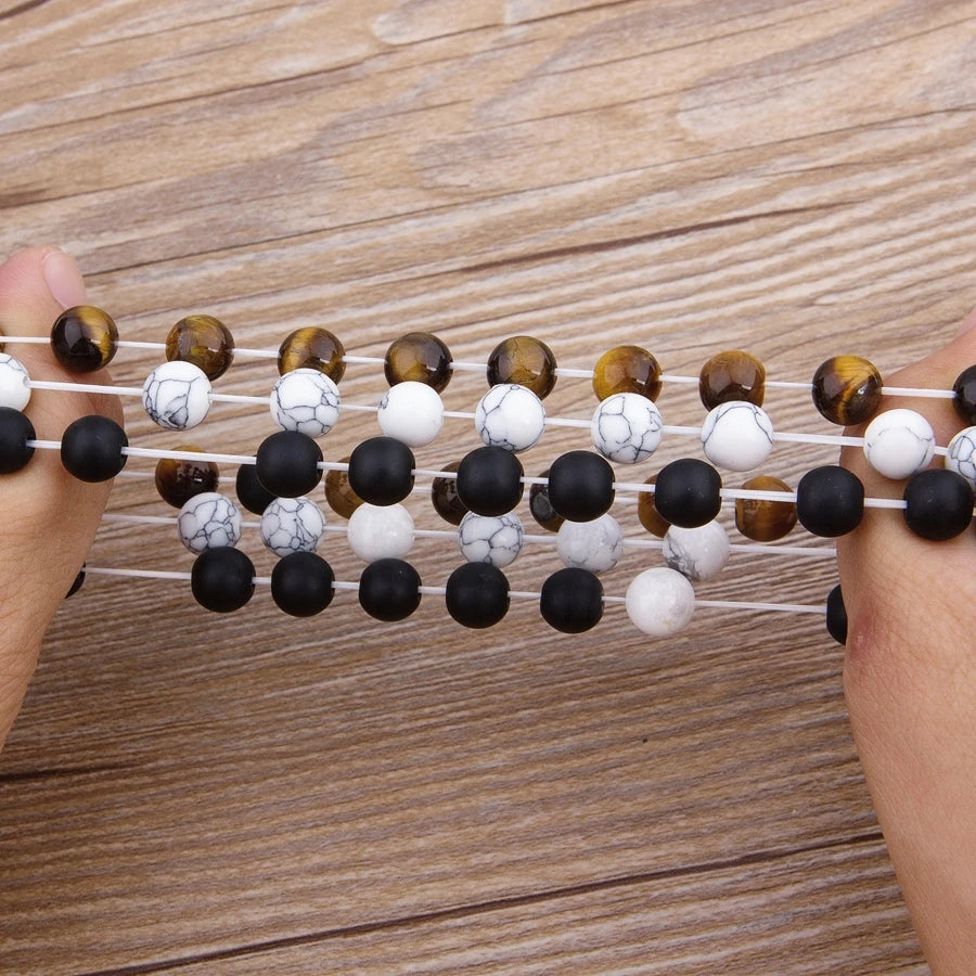 Couples Distance Connection Natural Stone Bracelet Sets