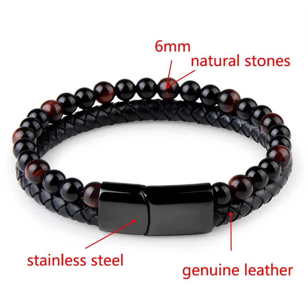 Unique Black Natural Stone Abundance Bracelets