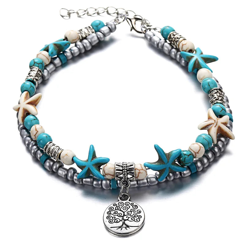 Ocean Blue Bohemia Nature Anklets