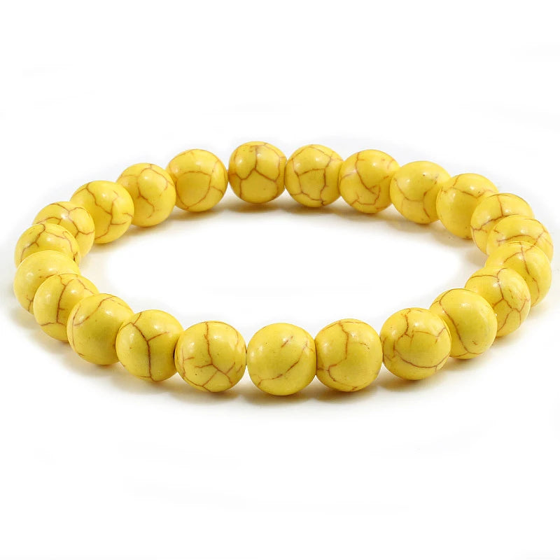 Yellow Unique Natural Stone Bead Charm Bracelets