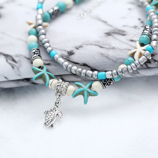 Ocean Blue Bohemia Nature Anklets