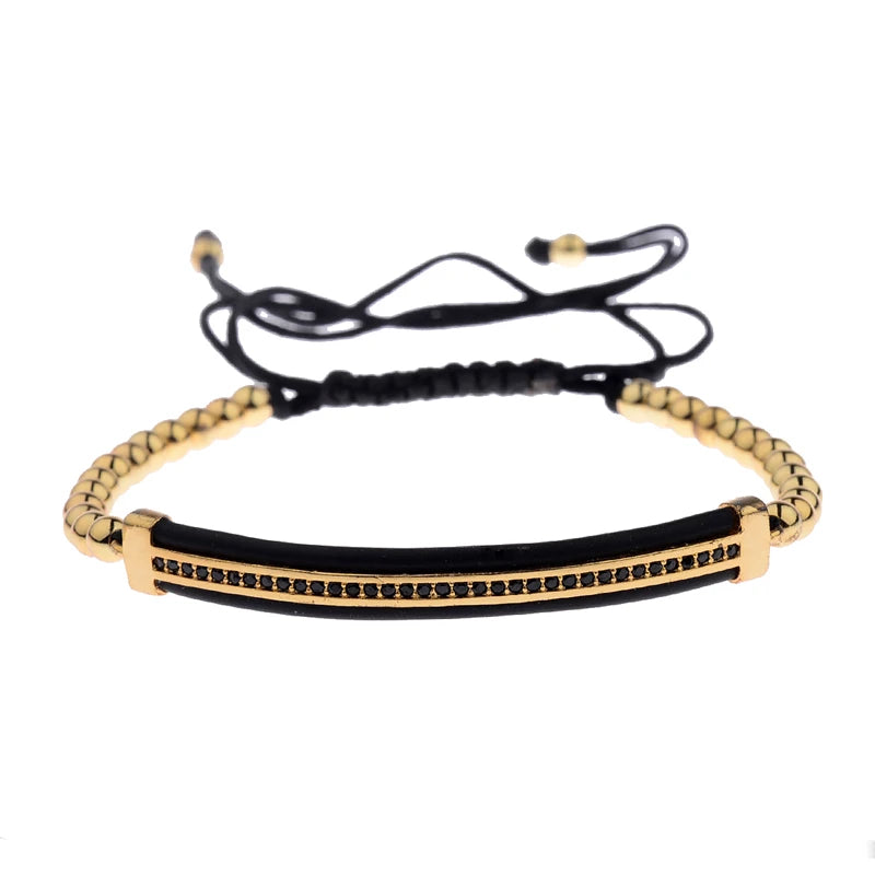 Luxury Black Copper Beads Macrame Bracelets