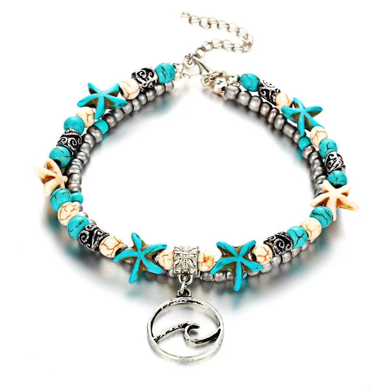 Ocean Blue Bohemia Nature Anklets